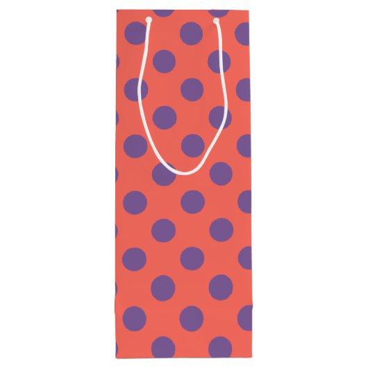 バイオレットと生きたサンゴ水玉模様 ワインギフトバッグ (裏面)