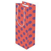 バイオレットと生きたサンゴ水玉模様 ワインギフトバッグ (正面アングル)