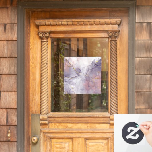 バイオレットと金ゴールド大理石 ウィンドウサイン (ホームデコレーション)