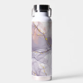 バイオレットと金ゴールド大理石 ウォーターボトル (正面)
