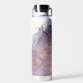 バイオレットと金ゴールド大理石 ウォーターボトル (背面)