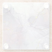 バイオレットと金ゴールド大理石 ガラスコースター (裏面)