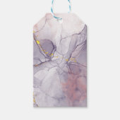 バイオレットと金ゴールド大理石 ギフトタグ (正面)