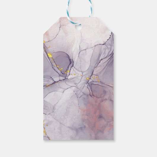 バイオレットと金ゴールド大理石 ギフトタグ (裏面)
