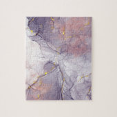 バイオレットと金ゴールド大理石 ジグソーパズル (縦)