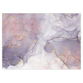 バイオレットと金ゴールド大理石 テーブルクロス (正面(横))