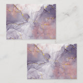バイオレットと金ゴールド大理石 ノートカード (正面/裏面)