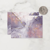 バイオレットと金ゴールド大理石 ノートカード (正面/裏面インサイチュ)