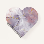 バイオレットと金ゴールド大理石 ノートブック (正面)