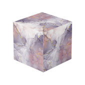 バイオレットと金ゴールド大理石 フォトキューブ (裏面アングル)