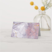 バイオレットと金ゴールド大理石 プレイスカード (正面)