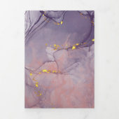 バイオレットと金ゴールド大理石 三つ折りカード (カバー)