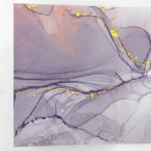 バイオレットと金ゴールド大理石 三つ折りカード (内部最初)