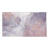 バイオレットと金ゴールド大理石 枕カバー (裏面)