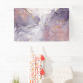 バイオレットと金ゴールド大理石 横断幕 (インサイチュ)