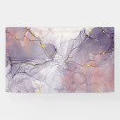 バイオレットと金ゴールド大理石 横断幕 (横)
