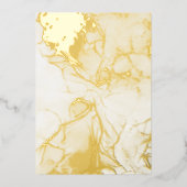 バイオレットと金ゴールド大理石 箔招待状 (正面)