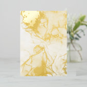 バイオレットと金ゴールド大理石 箔招待状 (立ち正面)