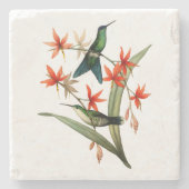 バイオレットによっておおわれる森の精のハチドリ ストーンコースター (正面)