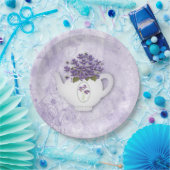 バイオレットのティーポット ペーパープレート (パーティー)