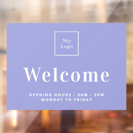 バイオレットのビジネス ロゴ営業時間 ウェルカム ウィンドウサイン (シート2)