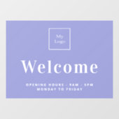バイオレットのビジネス ロゴ営業時間 ウェルカム ウィンドウサイン (シート)