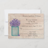 バイオレットのメイソンジャー 結婚式の受付確認のご案内 招待状 (裏面)