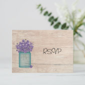 バイオレットのメイソンジャー 結婚式の受付確認 招待状 (スタンド正面)