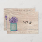 バイオレットのメイソンジャー 結婚式の受付確認 招待状 (正面/裏面)