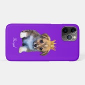 バイオレットの上の愛らしいコーギーの子犬と王冠 Case-Mate iPhoneケース (裏面(横))