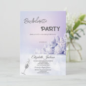 バイオレットの冬の風景の森の独身パーティー 招待状 (スタンド正面)