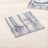 バイオレットの自由な表現の水彩画 スクエアペーパーコースター (アングル)