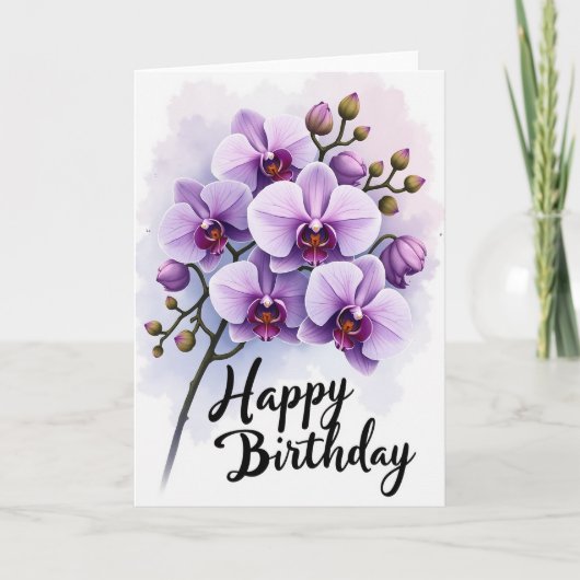 バイオレットの花の誕生日カード カード (正面)