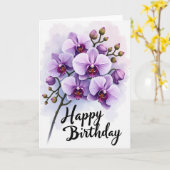 バイオレットの花の誕生日カード カード (黄色い花)