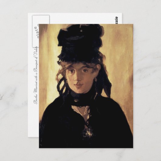 バイオレットの花束を持つベルト・モリゾ ポストカード (正面/裏面)