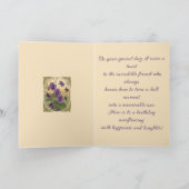 バイオレットの花　２月の誕生花　アールヌーボー調 カード (内部)