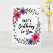 バイオレットの誕生日の花咲くカード カード (黄色い花)