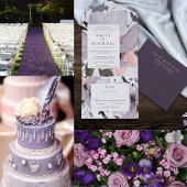 バイオレットはっきりしたプラムマウーブフローラ抽象芸術 サンキューカード