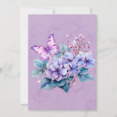 バイオレットアジサイフローラバタフライウェディングシャワー 招待状 (裏面)