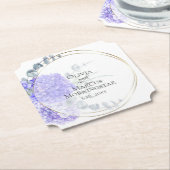 バイオレットアジサイフローラブーケランチョン ペーパーコースター (アングル)