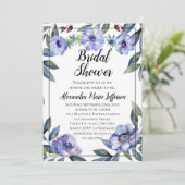 バイオレットアネモンフラワーウォーターブライダルシャワー 招待状 (スタンド正面)