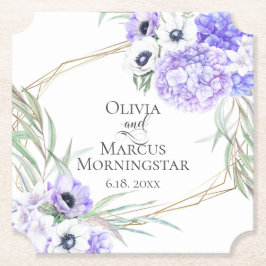 バイオレットアネモンフローラブーケランチョン ペーパーコースター