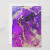 バイオレットアメジストパープル金ゴールドムーディ結婚ーズ 招待状 (裏面)