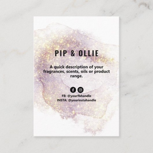 バイオレットアルコールインク製品価格リストカード 名刺 (正面)