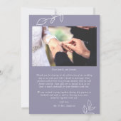 バイオレットアーチボタニカルリーフ結婚のサンキューカード サンキューカード (裏面)