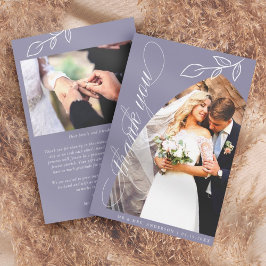 バイオレットアーチボタニカルリーフ結婚のサンキューカード サンキューカード