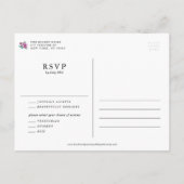 バイオレットウォーターカラーフラワーズハート結婚ブーケズ  インビテーションポストカード (裏面)