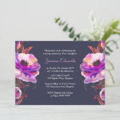 バイオレットウォーターカラーポピーの命名式招待状 招待状 (スタンド正面)