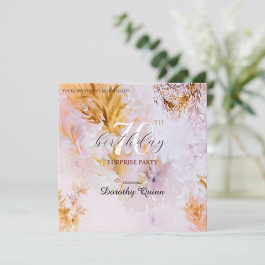 バイオレットウォーター紅葉サプライズ誕生日 招待状 (スタンド正面)