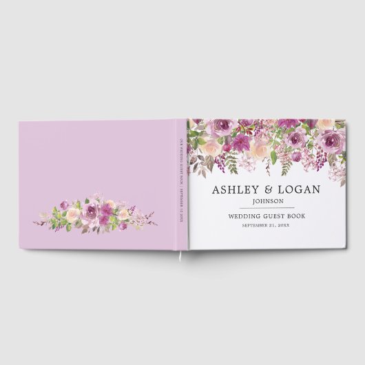 バイオレットウォーター結婚カラーフローラズゲストブック ゲストブック (全面)